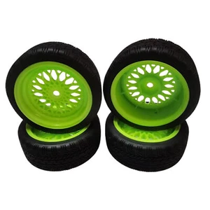 1/10 On-Road Racing Car 12mm Wheel Soft Rubber Tires Plastic Wheel Rims(Green) - Picture 1 of 4