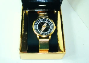 NIB DC Comics "The Flash" RHINESTONE BOLT Watch Gold Strap - Picture 1 of 4