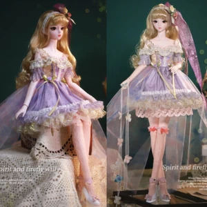 New 24" 1/3 BJD Fairy Doll PVC SD Ball Joints Women Girls Gift Eyes Wig Full Set - Picture 1 of 11