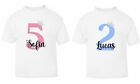 Boys Girls Personalised Birthday Age Name T Shirt Top 1 - 12 Yrs