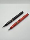 LOT OF 2 LAMY Safari Fountain Pen, Red & Charcoal, Medium & Extra-Fine Nib