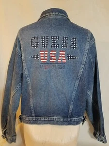 Vintage GUESS by Georges Marciano Made USA Denim Jeansjacke 90er Gr. M #a8 - Bild 1 von 3