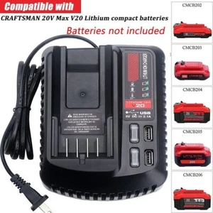 CMCB104 V20 Battery Fast Charger Replacement for Craftsman V20 Li-ion Battery - Picture 1 of 11