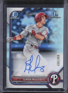 2022 Bowman Chrome #CPA-SMZ Simon Muzziotti 1st Refractor Auto #/499 RG74 - Picture 1 of 2