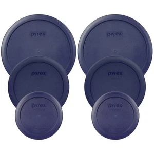 Pyrex (2) 7200-PC (2) 7201-PC (2) 7402-PC Blue Plastic Storage Replacement Lids - Picture 1 of 4