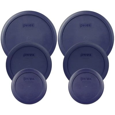 Pyrex (2) 7200-PC (2) 7201-PC (2) 7402-PC Blue Plastic Storage Replacement Lids