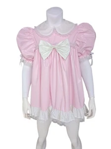 Abito Haian rosa PVC adulto BabySissy StyleDress con cofano e set fiori abbinati - Foto 1 di 24