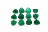 MALACHITE FACETED 12 MM TRILLION CUT GREAT GREEN COLOR  ALL NATURAL