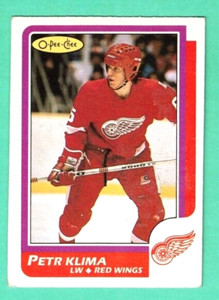 (1) PETR KLIMA  1986-87 O-PEE-CHEE # 98 RED WINGS ROOKIE VG  (H1871)