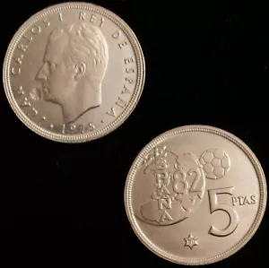 *GUTSE* JCI-521, 5 PESETAS 1975*80, *ERROR DEL MUNDIAL*, B. O., SIN CIRCULAR. - Picture 1 of 1
