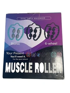 Bionic Dual Sided Massager 6 Wheel Muscle Roller. Color Blue with grey rollers - Picture 1 of 2