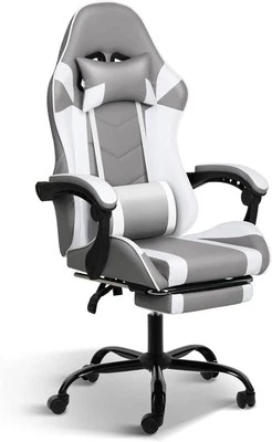 YSSOA Gaming Office High Back Computer Ergonomic Adjustable Swivel Chair Grey