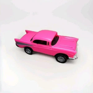 Vintage Hot Pink 1957 Chevy Plastic Car Tootsietoy 7" Long x 2.5" Wide - Picture 1 of 11