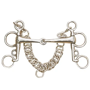 Broca de caballo 95ER 4,5" centauro de acero inoxidable articulada Tom Thumb Pelham con mejillas - Imagen 1 de 1