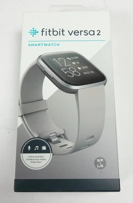 Fitbit Versa 2 Health & Fitness Smartwatch - Stone/Mist Grey Aluminum NEW SEALED - Image 1 of 4