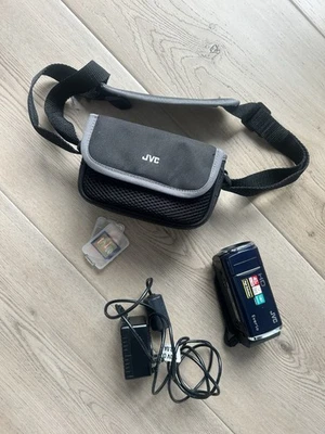 JVC Everio Digital Camcorder Blue Tested With Case, Charger, SD Cards - Image 1 of 4