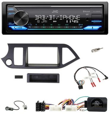 JVC Bluetooth DAB USB Lenkrad Autoradio für Kia Picanto ab 2011 Start-Stop - Bild 1 von 4