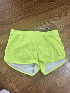 Nike Running Shorts Brief Lined Neon Yellow  Women's Size Small Workout Jogging - Picture 1 of 4