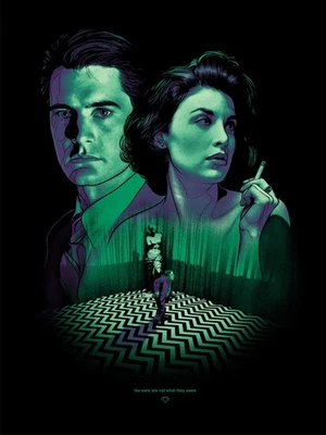Twin Peaks movie poster by Joshua Budich - David Lynch Mondo art print - Image 1 of 2