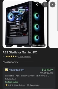 ABS Gladiator Gaming PC - Intel i7 10700F - ASUS Dual GeForce RTX 3070 16 gb ram - Picture 1 of 6