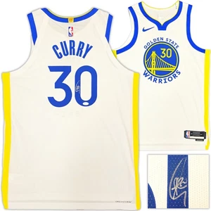 Camiseta deportiva Nike Icon Edition blanca firmada por Stephen Curry de los Warriors talla 48+2 JSA - Imagen 1 de 8