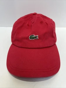 Unisex Lacoste Small Logo Red Strapback Youth Hat One Size - Picture 1 of 6
