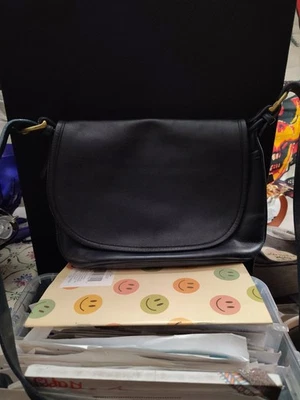 винтажный синий кожаный тренер сумочка - Изображение 1 из 4