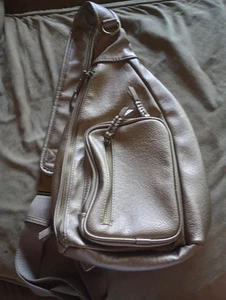 Antik Kraft,Tasha Soft Vegan goldish Leather Crossbody Sling Purse / backpack... - Picture 1 of 10