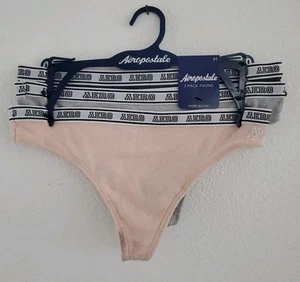 AEROPOSTALE A3TF7063-681 Aero LOGO 3 Pack Thong Multicolor Sz L - Picture 1 of 9