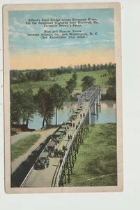 POSTAL ALFORD'S STEEL BRIDGE SAVANNAH RIVER BROWN'S FERR CERCA HARTWELL GEORGIA - Imagen 1 de 2