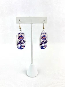 MLB New York Mets Women’s Vintage Teardrop Spinner Hook Earrings - Picture 1 of 1