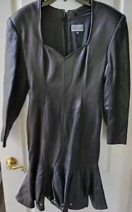 Vestido Michael Hoban North Beach Cuero Sirena Acampanado M Negro Manteroso Suave - Imagen 1 de 10