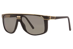 Cazal Legends 673 001 Sunglasses Men's Black-Gold/Green Solid Lenses Pilot 61-mm - Picture 1 of 5