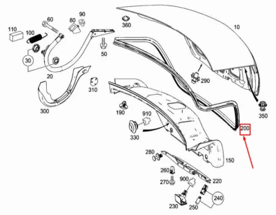 New MERCEDES-BENZ E Coupe C207 Bootlid Weather Strip Seal A2077500498 NO🇺🇸DUTY - Изображение 1 из 4