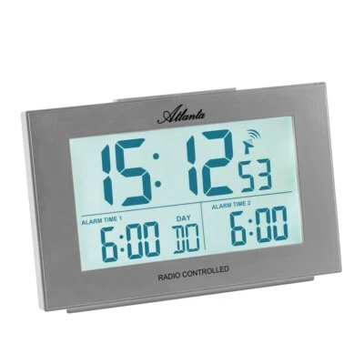 Funkwecker Digital 2 Weckzeiten Temperatur Luftfeuchtigkeit Licht Snooze 1889/19 - Bild 1 von 3