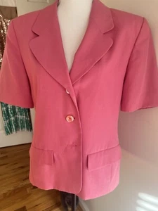 PENDLETON CLASSIC NWOT pink short sleeve blazer women's size 14 vintage - Picture 1 of 3