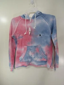 New Mia & Tess Hoodie Size S Pink Blue Tie Dye Drawstring Pull Over Long Sleeve - Picture 1 of 2