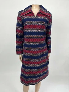 Vintage 60's 70's Forget Me Not By Fairview Women's Dress Woven RARE Tweed FF13 - Picture 1 of 7