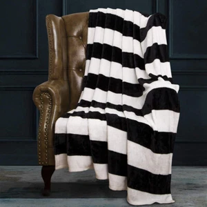 Supper Soft Flannel Fleece Throw Blanket with Fluffy for Sofa Couch Bed Chair - Picture 1 of 31