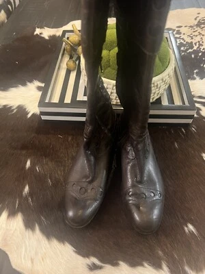 Botas altas de cuero bordadas Apepazza para mujer talla 7,5 Foto 1 de 4