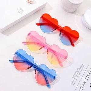Candy Color Heart-shaped Sunglasses Party Sun Glasses Shades Heart Glasses - Picture 1 of 32