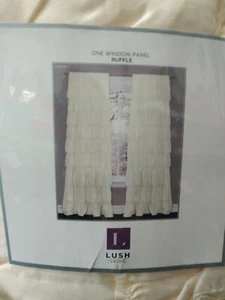 Lush Decor One Window Panel Ruffle Curtain Beige - Picture 1 of 2