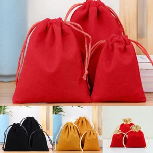 1PC Small Gift Bag Velvet Cloth Drawstring Bag Jewelry Ring Pouch Wedding Favors - Picture 1 of 55