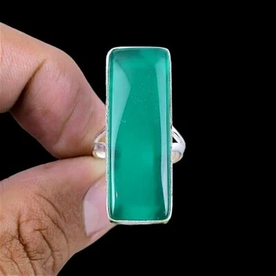 Anillo de ónix verde anillo de plata de ley 925 anillo de compromiso anillo de ónix regalo para ella Foto 1 de 2
