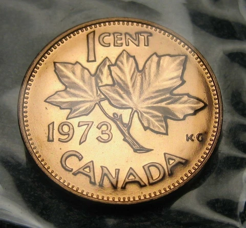 1973 Canada One Cent Proof Like Sealed Cover