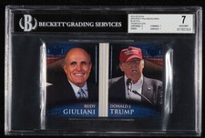 2016 DECISION PARTY PALS BOOKCARDS BLUE FOIL DONALD TRUMP RUDY GIULIANI BGS 7