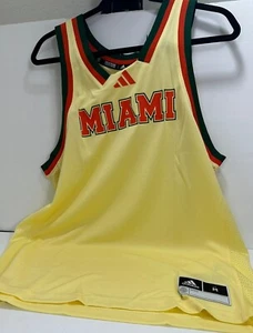 Miami Hurricanes adidas Game Jersey - Basketball Men's Yellow New NWT  - Picture 1 of 11