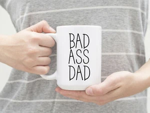 Bad A** Dad Funny Father's Day Gift Coffee Mug Large 15 oz Cup For Him - Picture 1 of 1