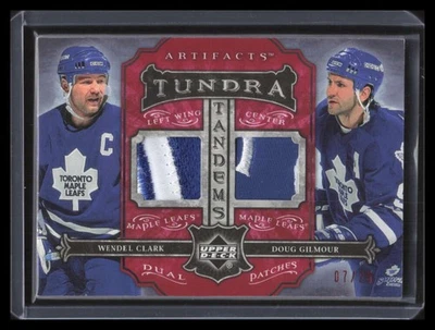 2006-07 Artifacts Tundra Tandems Red Wendel Clark Doug Gilmour Dual Patch 7/25 - Image 1 of 2