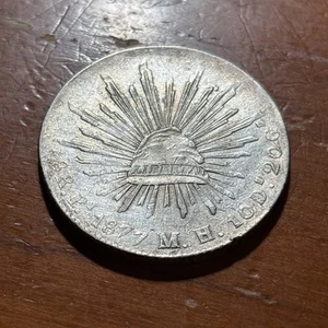 1877 PI MH Mexico Silver 8 Reales -Circulated - San Luis Potosi Mint - Picture 1 of 3